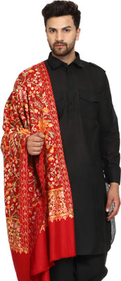 swi stylish Wool Floral Print Men Shawl(Maroon)