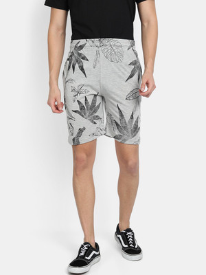 CHOZI Printed Men Grey Regular Shorts
