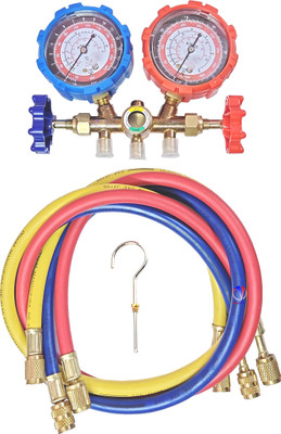 Mass Pro Stick Tire Pressure Gauge Manifold Gauge and Refrigerant Testing Charging Evacuation Set for Air Condition Tool Refrigeration(500 PSI)