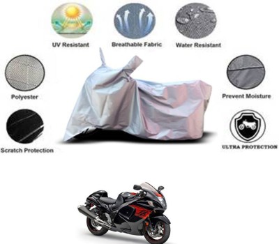 RONISH Waterproof Two Wheeler Cover for Suzuki(GSX R1300 Hayabusa, Silver)