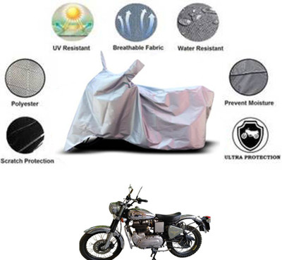 RONISH Waterproof Two Wheeler Cover for Royal Enfield(Machismo 500, Silver)