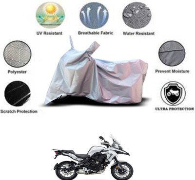 RONISH Waterproof Two Wheeler Cover for Benelli(TRK 502, Silver)