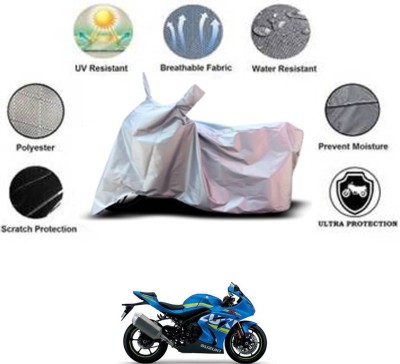 RONISH Waterproof Two Wheeler Cover for Suzuki(GSX R1000, Silver)