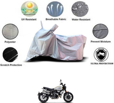 RONISH Waterproof Two Wheeler Cover for Ducati(Scrambler 1100, Silver)