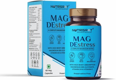 Nutrisrot MAG DEstress 324 mg Magnesium Supplement for Mind Relax & Muscle Pain Support(60 No)