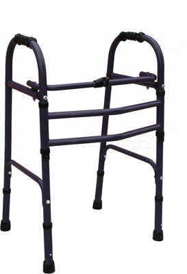 KDS SURGICAL Height Adjustable Foldable Old Age and Disable Person Patient Purple Walker Walking Stick