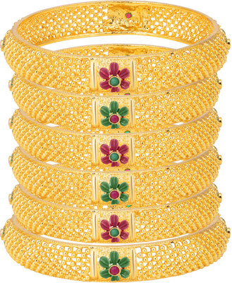 Sukkhi Alloy Gold-plated Bangle Set(Pack of 6)