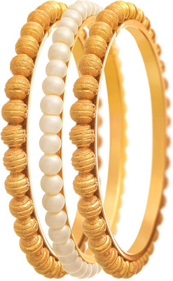 TAP Fashion Copper Gold-plated Bangle Set(Pack of 3)