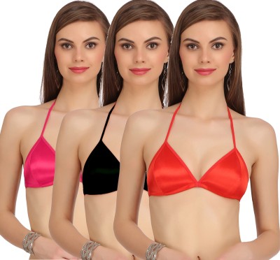 PIBU Women Minimizer Non Padded Bra(Pink, Black, Red)