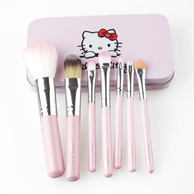 Hello Kitty Brush set pink [pack of 7] different brush for different applies(Pack of 7)