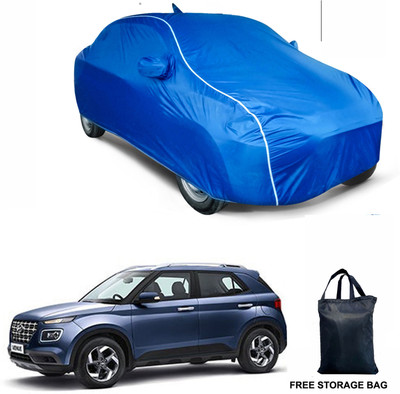 FAMEXON Car Cover For Hyundai Venue (With Mirror Pockets)(Blue)