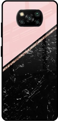 QRIOH Glass Back Cover for Poco X3 Pro(Multicolor, Grip Case, Silicon, Pack of: 1)