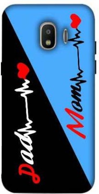 NDCOM Back Cover for Samsung Galaxy J2 2018 Mom Dad Blue Black Printed(Multicolor, Hard Case, Pack of: 1)