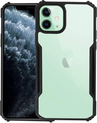 ELEF Back Cover for Apple iPhone 11 Hybrid TPU & PC Transparent Back Crystal Clear Camera Protection Bumper Case(Black, Flexible, Pack of: 1)