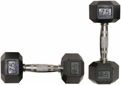 HACKERX Dumbbells 7.5 kgs, Pack of 2, Rubber Coated (For Men & Women) Fixed Weight Dumbbell(15 kg)