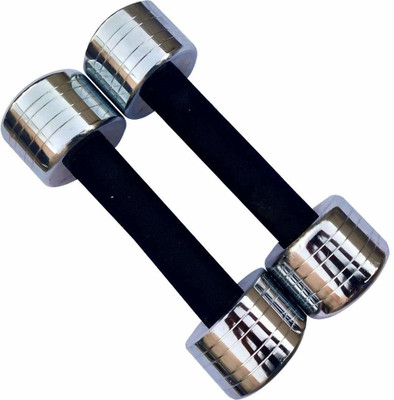 YMD Set of ( 2KGX2 ) Steel Chrome Heavy Duty Workout with Soft Padded Cushion Handles Fixed Weight Dumbbell(4 kg)