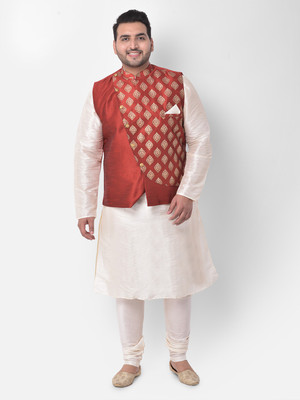 DEYANN PLUS Men Kurta Churidar Ethnic Jacket Set