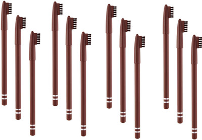 MYEONG Matte brown color long wear and water proof & smudge prof eye brow pencil with brush bomb(Brown)