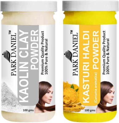 PARK DANIEL Premium Kaolin Powder & Kasturi Haldi Powder Combo Pack of 2 Bottles of 100 gm (200 gm )(200 g)