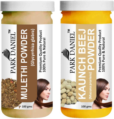 PARK DANIEL Pure & Natural Mulethi Powder & Kaunch Beej Powder Combo Pack of 2 Bottles of 100 gm (200 gm )(200 ml)
