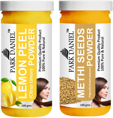 PARK DANIEL Pure & Natural Lemon Powder & Methi Powder Combo Pack of 2 Bottles of 100 gm (200 gm )(200 ml)