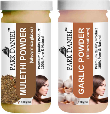 PARK DANIEL Pure & Natural Mulethi Powder & Garlic Powder Combo Pack of 2 Bottles of 100 gm (200 gm )(200 ml)