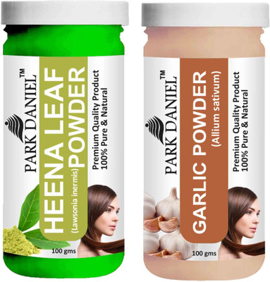 PARK DANIEL Pure & Natural Henna Leaf Powder & Garlic Powder Combo Pack(200 ml)