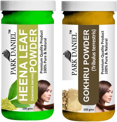 PARK DANIEL Pure & Natural Henna Leaf Powder & Gokhru Powder Combo Pack(200 ml)