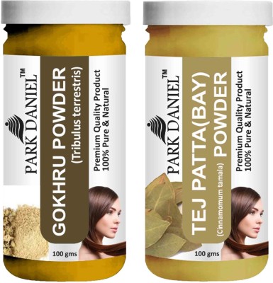 PARK DANIEL Premium Gokhru Powder & Tej Patta(Bay) Powder Combo Pack of 2 Bottles of 100 gm (200 gm )(200 g)