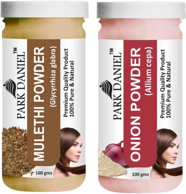 PARK DANIEL Pure & Natural Mulethi Powder & Onion Powder Combo Pack of 2 Bottles of 100 gm (200 gm )(200 ml)
