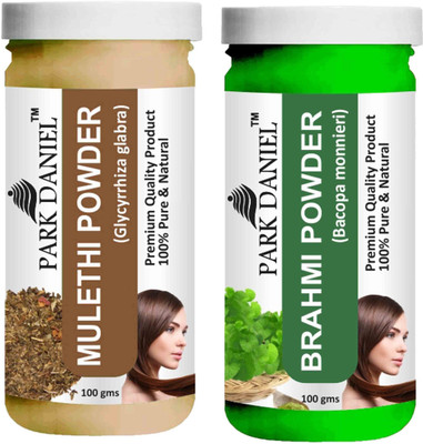 PARK DANIEL Pure & Natural Mulethi Powder & Brahmi Powder Combo Pack of 2 Bottles of 100 gm (200 gm )(200 ml)