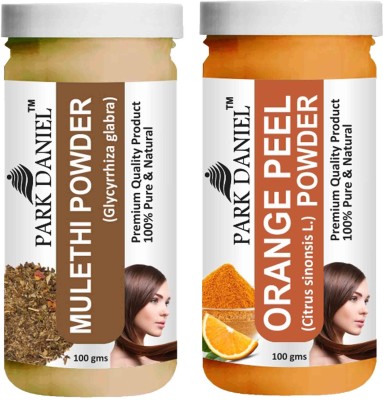 PARK DANIEL Premium Mulethi Powder & Orange Peel Powder Combo Pack of 2 Bottles of 100 gm (200 gm )(200 g)