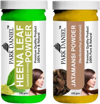 PARK DANIEL Premium Henna Leaf Powder & Jatamansi Powder Combo Pack of 2 Bottles of 100 gm (200 gm )(200 g)