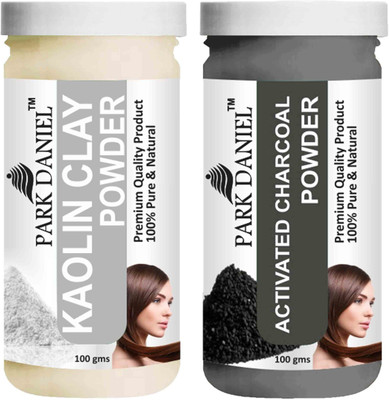 PARK DANIEL Pure & Natural Kaolin Powder & Activated Charcoal Powder Combo Pack of 2 Bottles of 100 gm (200 gm )(200 ml)