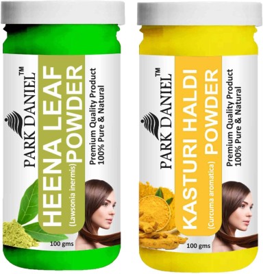 PARK DANIEL Pure & Natural Henna Leaf Powder & Kasturi Haldi Powder Combo Pack(200 ml)