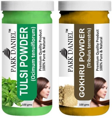 PARK DANIEL Pure & Natural Tulsi Powder & Gokhru Powder Combo Pack(200 ml)