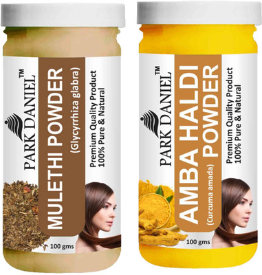 PARK DANIEL Pure & Natural Mulethi Powder & Amba Haldi Powder Combo Pack of 2 Bottles of 100 gm (200 gm )(200 ml)