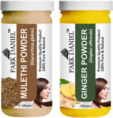 PARK DANIEL Pure & Natural Mulethi Powder & Ginger Powder Combo Pack of 2 Bottles of 100 gm (200 gm )(200 ml)