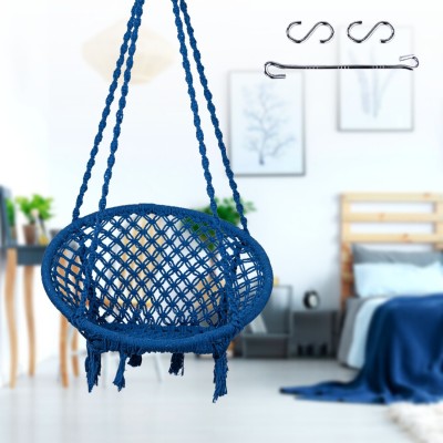 Swingzy Cotton Round Swing For Adults/ Swing For Home, Garden/Jhula For Balcony/ Cotton Large Swing(Blue, DIY(Do-It-Yourself))