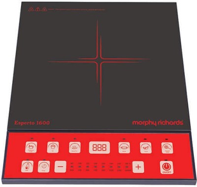 Morphy Richards 1600 Watts (Black & Red) Induction Cooktop  (Black, Push Button)