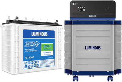 LUMINOUS PC18042 150Ah Battery with Zelio+1100 Pure Sine Wave Inverter & Trolley Tubular Inverter Battery(150 Ah)