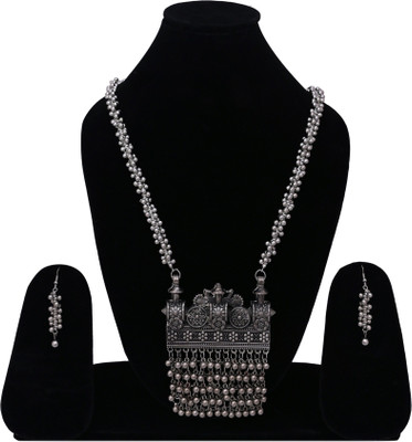 Darsha Collections Alloy Black Silver Silver Jewellery Set(Pack of 1)