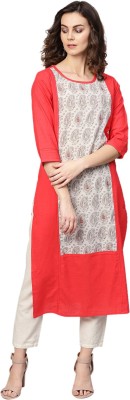 Varanga Women Paisley Straight Kurta(Red)