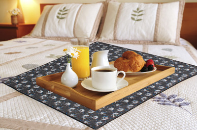 LITHARA Square Pack of 1 Table Placemat(Grey, White, PVC)