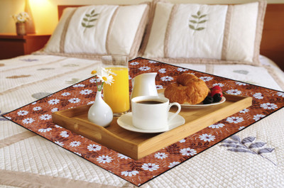 LITHARA Square Pack of 1 Table Placemat(Brown, Multicolor, PVC)