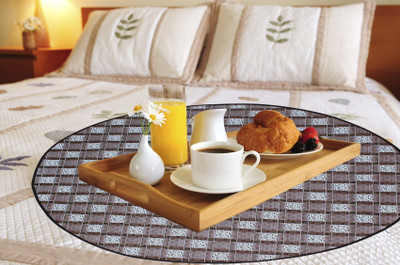 LITHARA Round Pack of 1 Table Placemat(Brown, Silver, PVC)