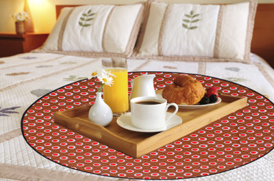 LITHARA Round Pack of 1 Table Placemat(Brown, Maroon, PVC)