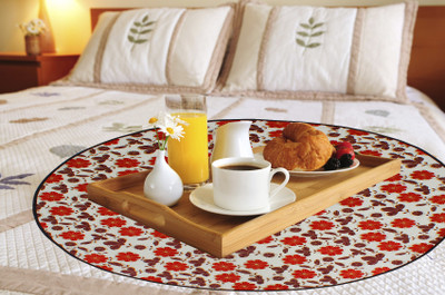 LITHARA Round Pack of 1 Table Placemat(White, PVC)