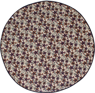 LITHARA Round Pack of 1 Table Placemat(Peach, Brown, PVC)