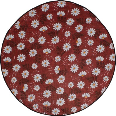 LITHARA Round Pack of 1 Table Placemat(Red, PVC)